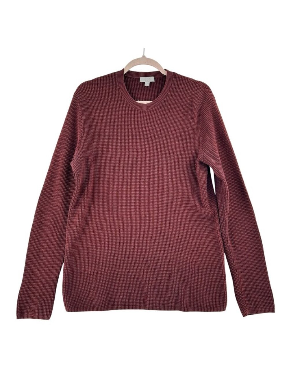 COS Sweater Waffle Knit Burgundy Men’s Size Medium Pullover Crewneck Minimalist